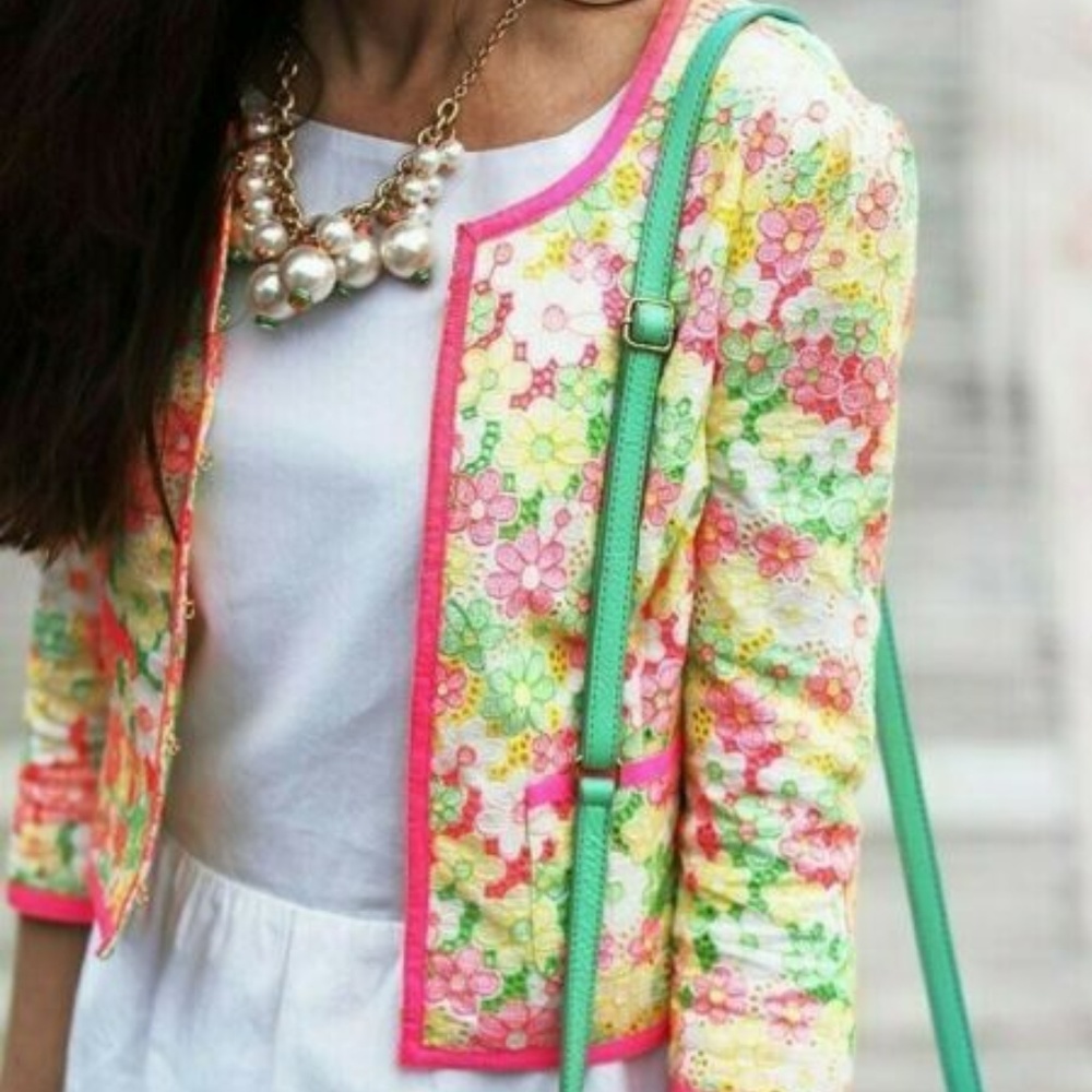 Lilly Pulitzer  Nelle Floral Lace crop jacket nwot - Picture 5 of 5